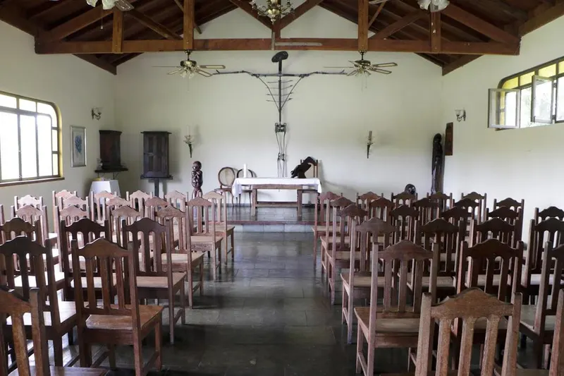 Hotel Fazenda Sete Lagos: área comum, em Aparecida
