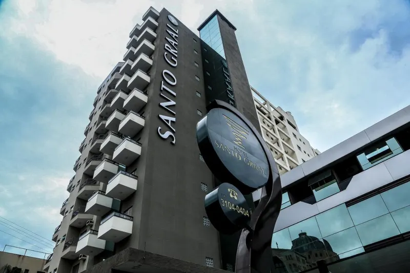 Hotel Santo Graal: fachada, em Aparecida