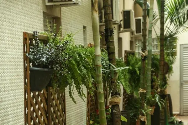 Hotel Santo Graal: área externa, em Aparecida