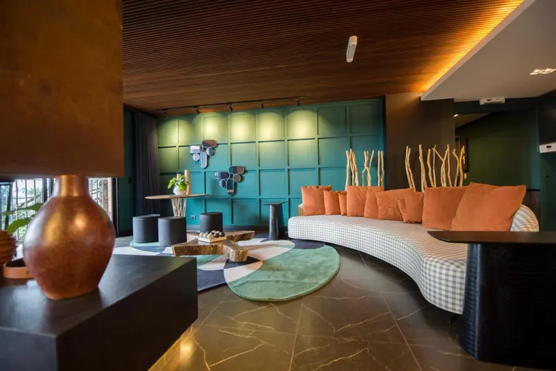 Pinot Hotel: área comum, em Campos do Jordão