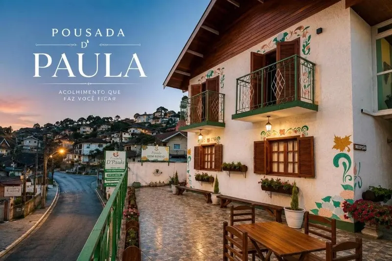 Pousada D Paula: fachada, em Campos do Jordão