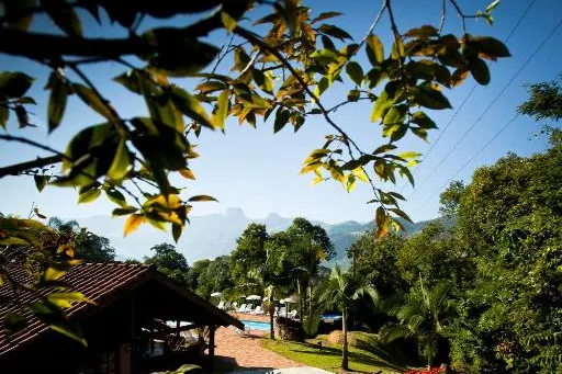 Pousada do Quilombo: área externa, em São Bento do Sapucaí